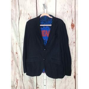 ETRO nuovo jersey blue weave blazer jackets men's size 50